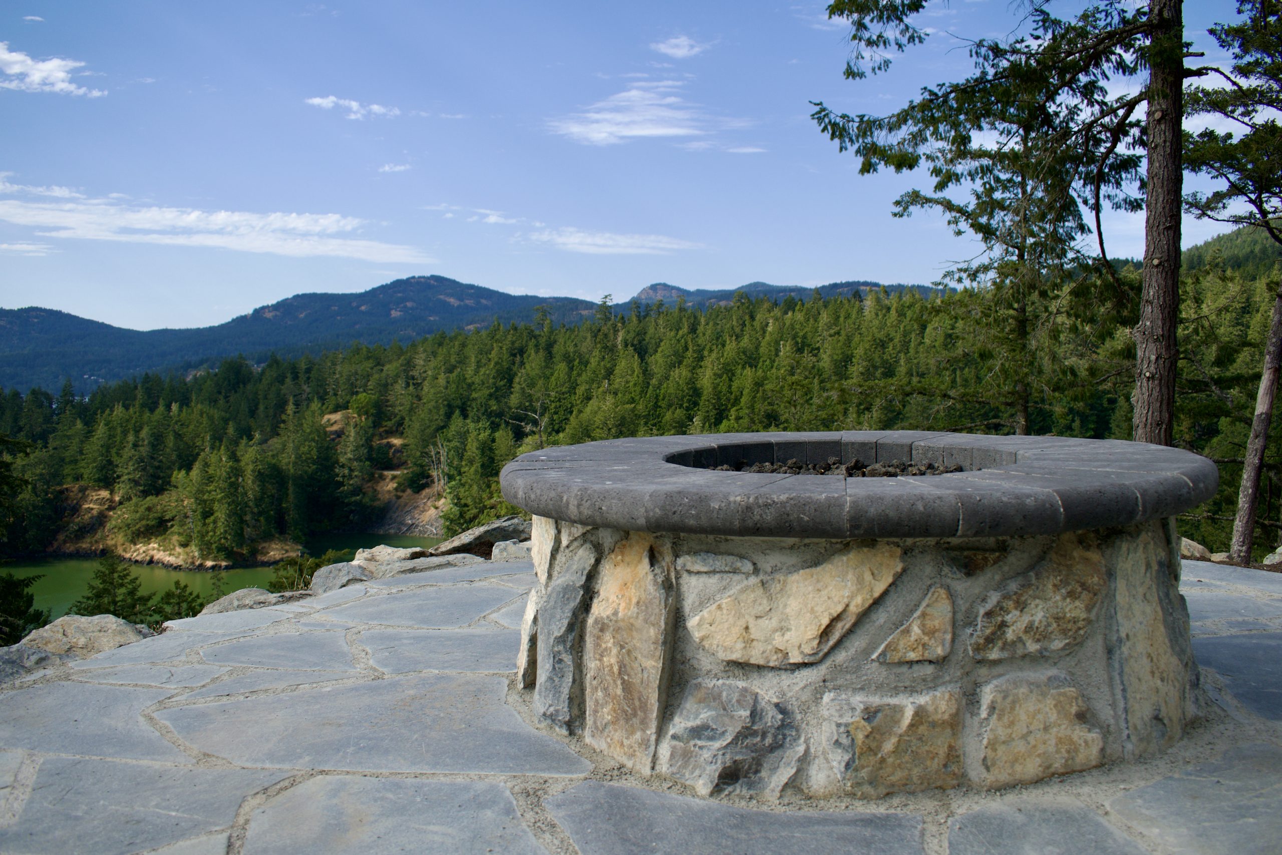 Masonry and natural stone fire feature construction metchosin