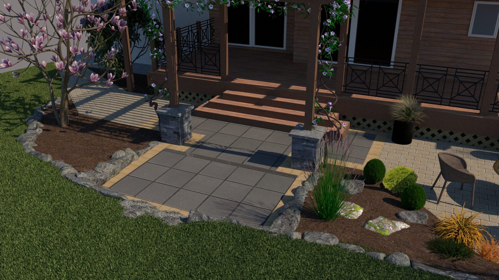 Landscape Design render for construction in Sidney