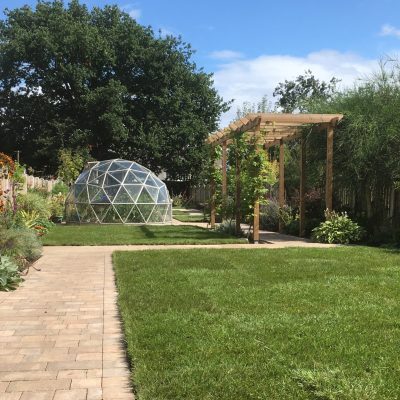 Lawn Installation and interlocking paver walkway