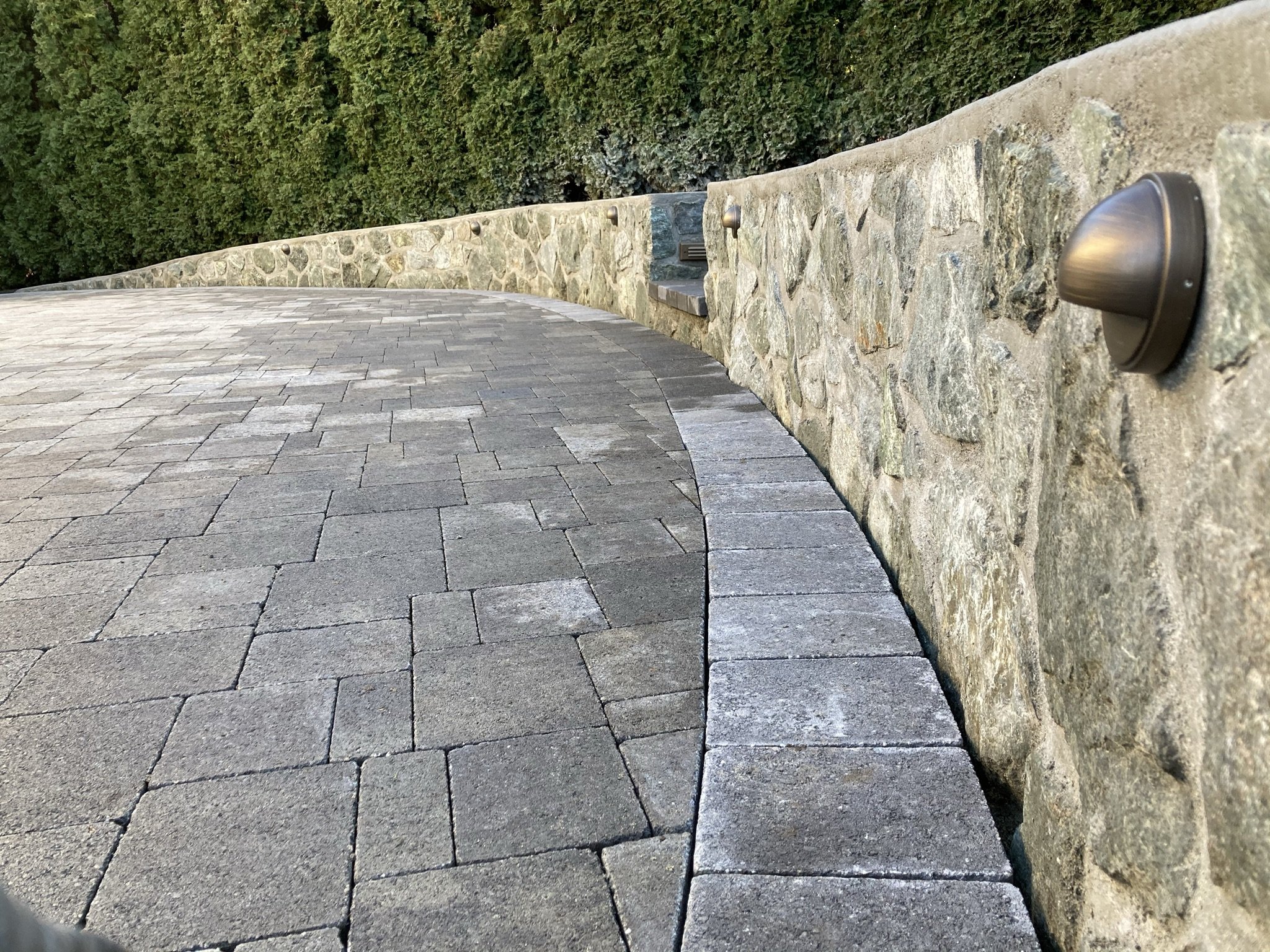 Interlocking paver patio