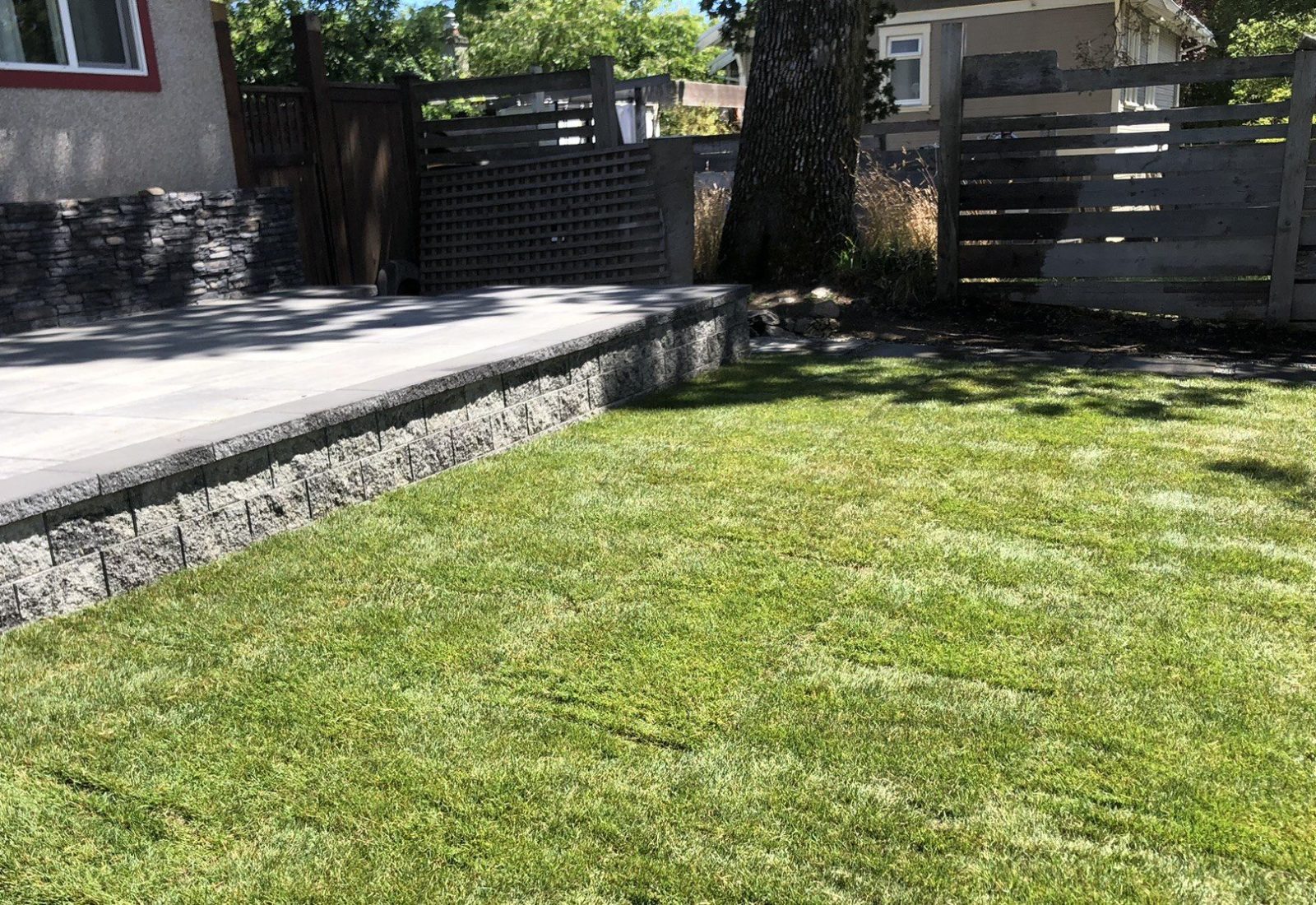 Lawn Installation with new patio