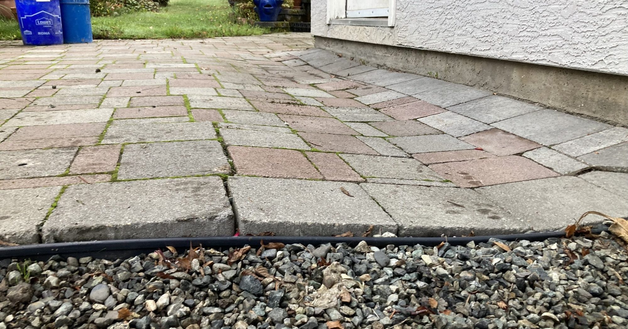 Before an interlocking paver repair
