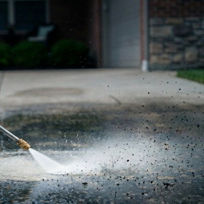 Close up of pressure washer